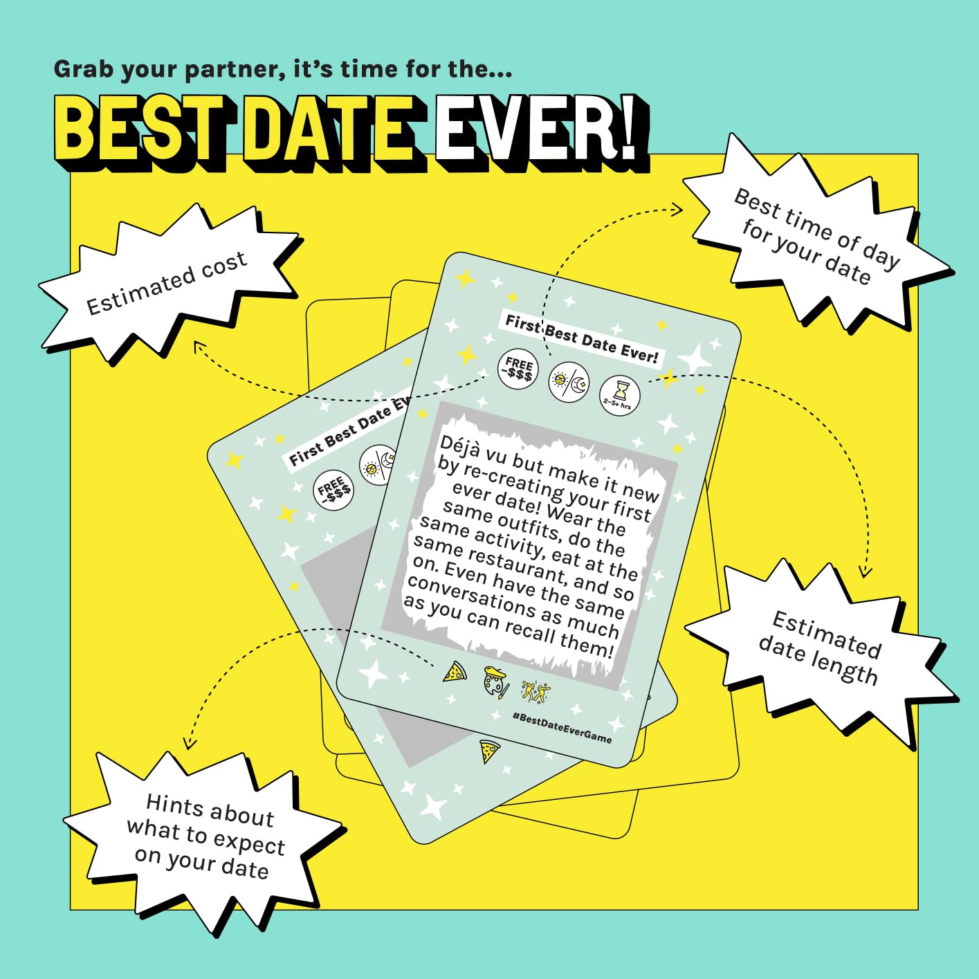 DSS Games Best Date Ever! [40 Surprise Scratch Off Dates for Couples, Couples Game Date Activity, 2 Player, Date Night Idea for Girlfriend, Boyfriend, Wife or Husband, Anniversaries, Valentine's]