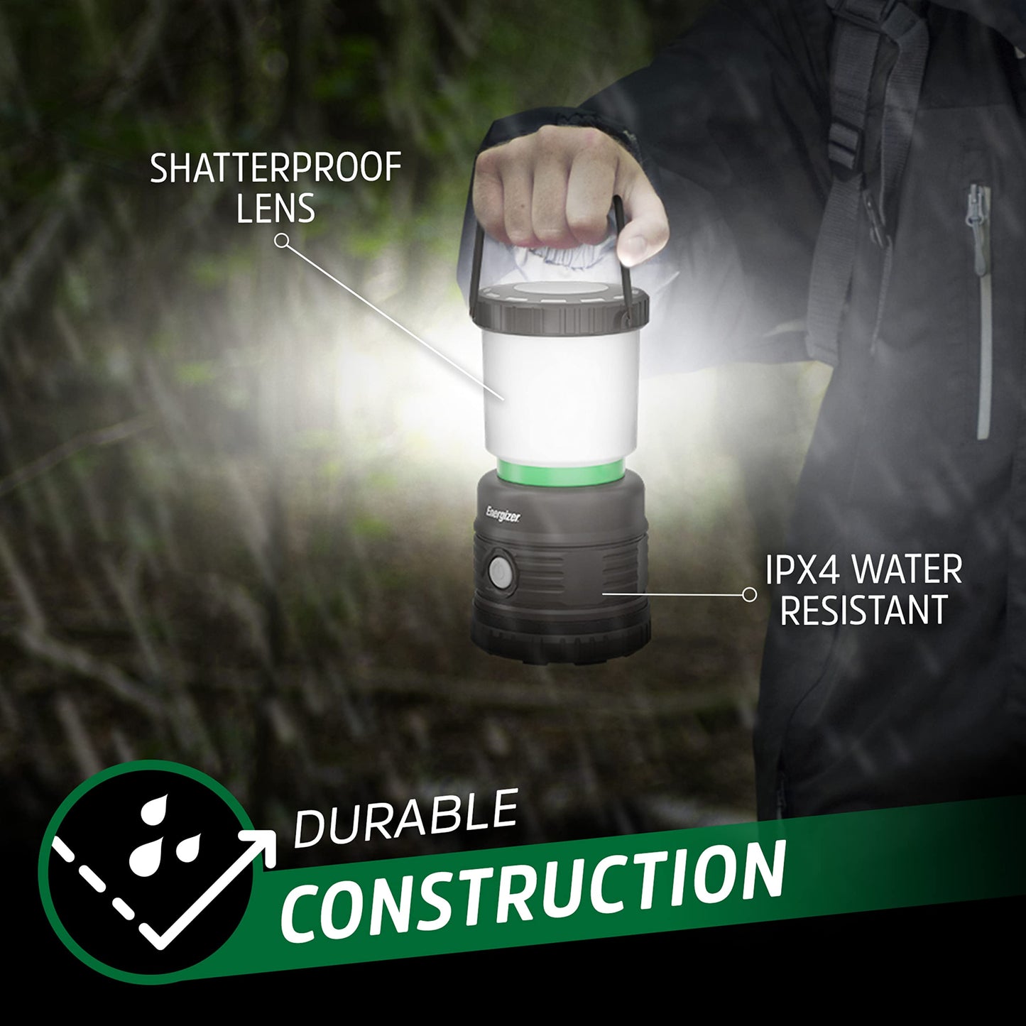 ENERGIZER LED Camping Lantern X1000, Bright and Rugged Tent Light, Water Resistant Lantern for Camping, Hiking, Fishing, Emergency (USB Cable Included)