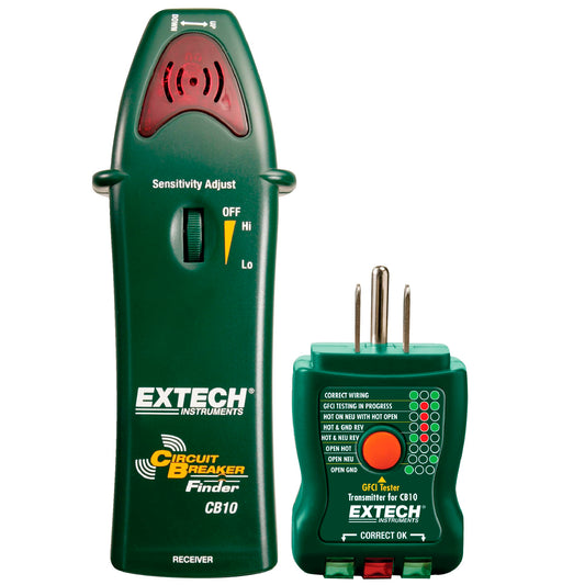 Extech CB10 Circuit Breaker Finder, Locates fuses/Breakers, Tests receptacles and GFCI Circuits
