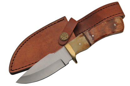 SZCO Supplies Burned Bone Hunting Knife,Brown