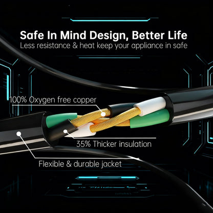 Blackcow Outdoor Power Extension Cord,25 Ft,IPX6 Waterproof, Cold Weather & Fireproof, Heavy Duty 3 Prong Cable,18AWG 125V 10A,FCC/ETL Certified for Outdoor/Indoor Use