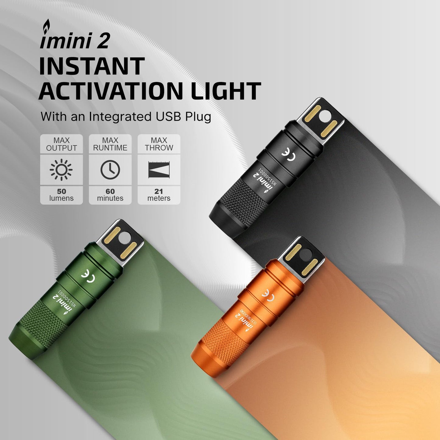OLIGHT IMINI 2 EDC Rechargeable Keychain Flashlight, 50 Lumens Compact and Portable Mini LED Keyring Lights with Built-in Battery Ideal for Everyday Carry and Emergencies (OD Green)