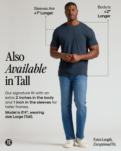 True Classic Mens T-Shirts - Short Sleeve Crew Neck Plain Novelty T Shirt for Men, Pack of 6, Variety, M
