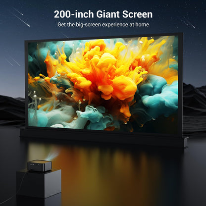 Official Licensed Netflix Smart Projector, HAPPRUN Projector 4K with Wifi and Bluetooth, DoIby Audio, Built-in Apps, Native 1080P 1000ANSI, Electric Focus, Portable Projector for Home Cinema, Bedroom