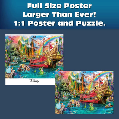 Ceaco - Sapphire Select - Disney - Aimee Stewart - Peter Pan Mermaid Lagoon -1000 Piece Jigsaw Puzzle – Challenging & Fun – Blue Core Puzzle Board – Giftable Display Box - Full Size Poster Included