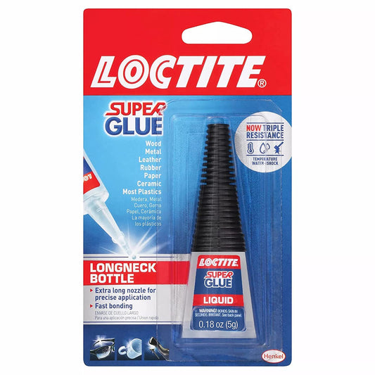 Loctite Super Glue Liquid Longneck Bottle, 0.18 Oz, 1, Bottle