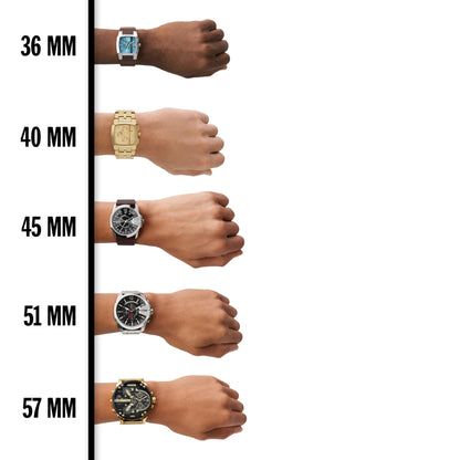 Diesel Mr. Daddy 2.0 Stainless Steel Chronograph Men's Watch, Color: Black, Gold (Model: DZ7333)