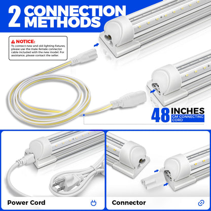 Barrina Plant Grow Light, 4FT 5000K Full Spectrum White, 252W(6 x 42W), T8 LED Grow Light, Growing Lamp Fixture, Plant Light for Indoor Plant, 6-Pack