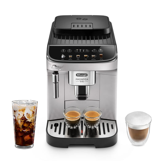 De'Longhi Magnifica Evo Automatic Espresso & Coffee Machine with Manual Milk Frother for Latte, Cappuccino, Iced Coffee, Built-in Grinder, ECAM29043SB
