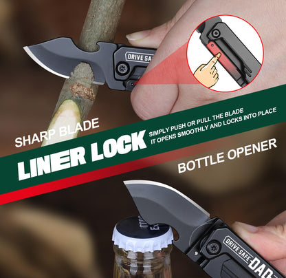 Fathers Day Dad Gifts - Gifts for Dad, Fathers Day Dads Gift from Daughter, Son, Wife - Dads Birthday Gift, Christmas Dad's Presents for Husband, Stepdad, Men - Keychain Presents, Portable Tool