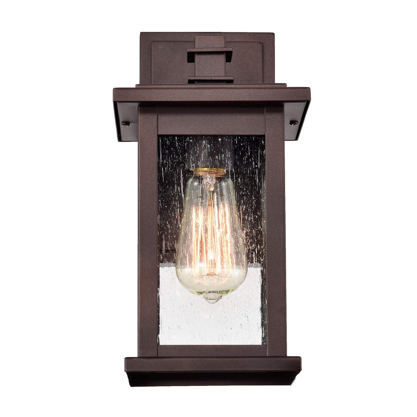 MICSIU 2 Pack Oil Rubbed Bronze Outdoor Light Fixtures, 12 Inch Exterior Wall Lighting with Clear Seedy Glass Shades, Waterproof Outside Light Fixtures for House, Porch, Entryway, Patio, Garage