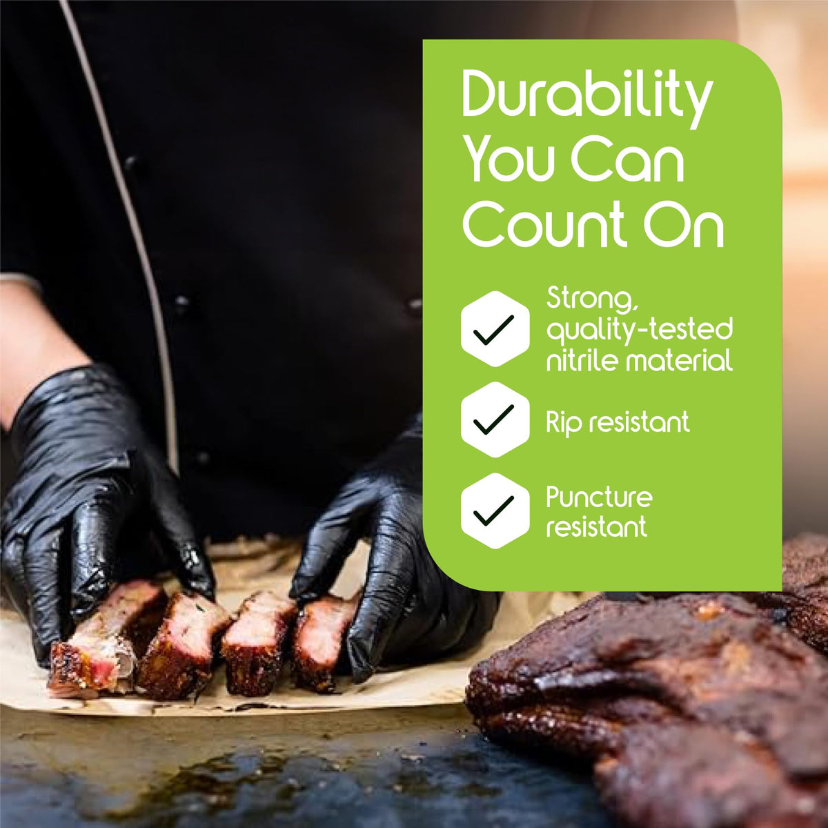 Inspire Black Nitrile Gloves | THE ORIGINAL Quality Black Gloves Disposable Latex Free | 4.5 Cooking (Nitrile, Small)