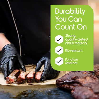 Inspire Black Nitrile Gloves | THE ORIGINAL Quality Black Gloves Disposable Latex Free | 4.5 Cooking (Nitrile, Small)