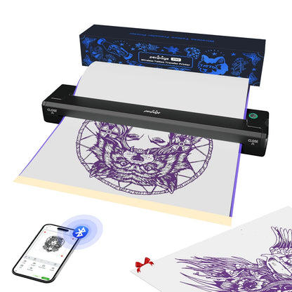PeriPage Wireless Tattoo Stencil Printer - Professional & Beginner Friendly, Bluetooth & USB Connectivity, 5pcs Free Stencil Paper Included