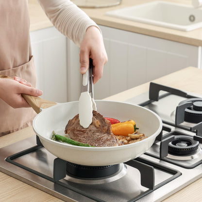 SENSARTE Nonstick Ceramic Frying Pan with Lid 8/9.5/10/11/12.5 Inch Omelet Pan Skillet, PFAS/PTFE/PFOA Free Healthy Non-toxic Chef's Pan Induction Compatible Egg Pan with Heat Resistant Handle