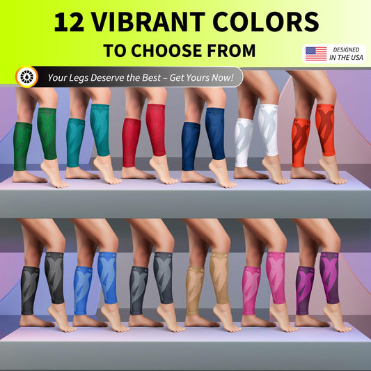 BLITZU Calf Compression Sleeves for Men and Women. Footless Compression Socks Support for Varicose Vein, Nursing, Running. Leg Sleeve Brace for Shin Splints, Pain Relief & Reduces Swelling Black L-XL