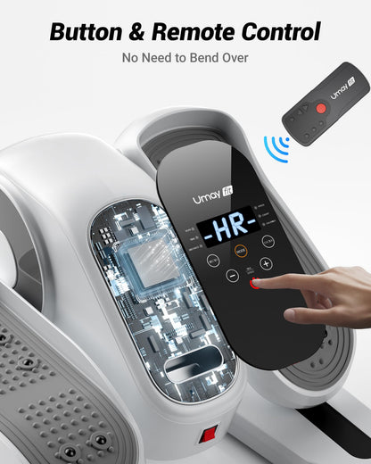 Under Desk Elliptical Machine, Electric Leg Exerciser for Seniors, Quiet & Portable Electric Seated Eclipse Exercise Training Machine with Remote, 12 Level Speeds & Mute Function, Manual & Auto Mode