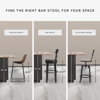 Signature Design by Ashley Valebeck Rustic Farmhouse 24.5” Counter Height Swivel Bar Stool, Brown