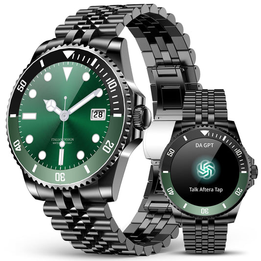 2025 DA GPT Smart Watch for Men with Bluetooth Call, Heart Rate, Blood Pressure, SpO2, Sleep Monitor, 107 Sports Modes, Waterproof Round Watch, 1.19-inch AMOLED Display, Compatible Android and iOS