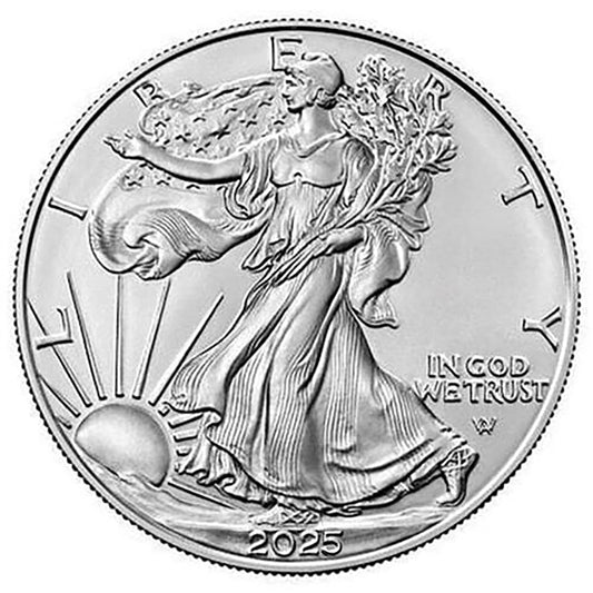 2025 - American Silver Eagle .999 Fine Silver with our Smyrnacoin Certificate of Authenticity Dollar Uncirculated US Mint