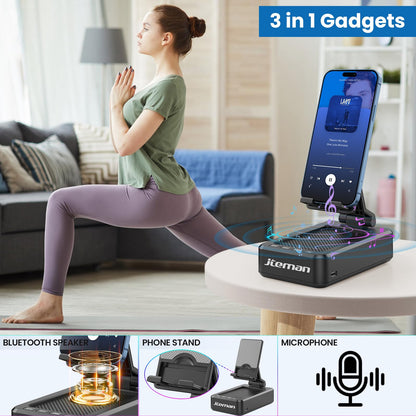 Cell Phone Stand with Wireless Bluetooth Speaker and Anti-Slip Base HD Surround Sound Perfect for Home and Outdoors with Bluetooth Speaker for Desk Compatible with iPhone/ipad/Samsung Galaxy