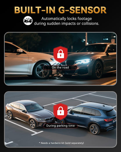 TERUNSOUl 4K+4K Dash Cam Front and Rear, Free 128GB Card Included, 5.8GHz WiFi Dash Camera for Cars, Built-in GPS, G-Sensor, 170°Wide Angle, 3" IPS Screen, 24H Parking Mode, Support 512GB Max