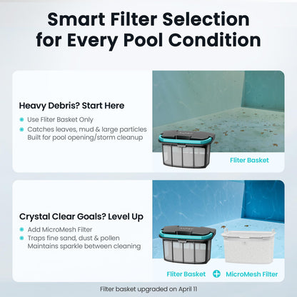 AIPER Scuba X1 Cordless Robotic Pool Cleaner, Upgraded Battery Life and Cross Pattern Smart Navigation, Horizontal Waterline Scrubbing, Ideal for Inground Pools up to 2,150 sq.ft