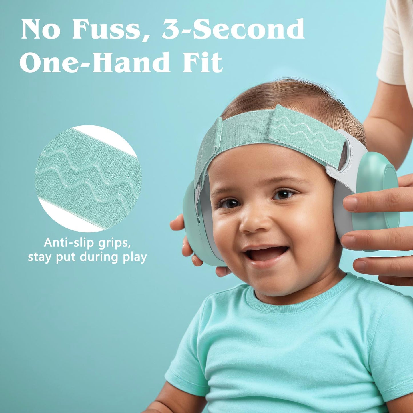 Bella's Friends Baby Ear Protection for Infants & Toddlers(3–48 Months), 24dB Noise Cancelling Headphones, Comfy Earmuffs for Airplane, Party & Sleep, Baby Travel Essential, Infant Gift, Sage Green