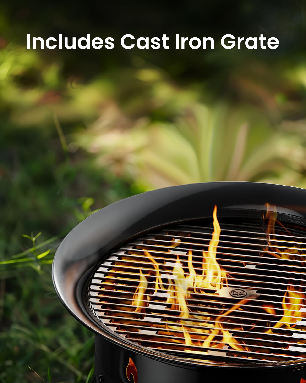 Ciays Large Propane Fire Pit 19 Inch, Gas Fire Pit with Grill Grate, Folding Legs, Hose Hooks, Propane Tank Holder, Cover & Carry Strap, CSA Certified Portable Outdoor Fire Pit for Camping, 58,000 BTU