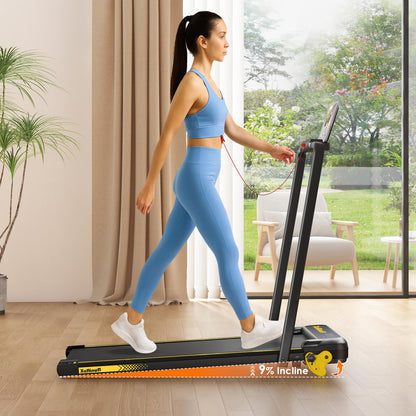 RuniRoX Walking Pad Treadmill with Incline, 3 in 1 Portable with Handle Bar and Lights, Under Desk for Home Office, with LED Display and APP