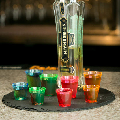 Party Essentials Hard Plastic 2-Ounce Shot/Shooter Glasses, 40-Count, Assorted Neon