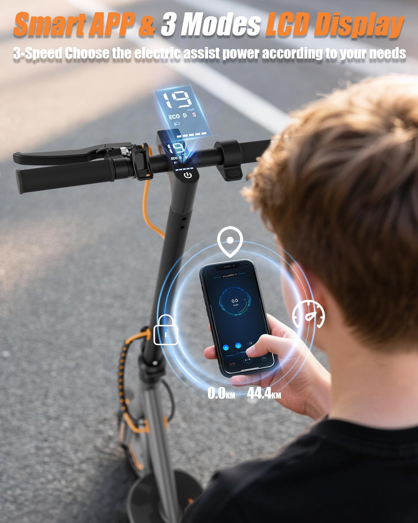 MAXSHOT Electric Scooter Adults & Big Kids, 350W Powerful Motor, Top Speed 16/19MPH, 12/16/19/21Miles Range, 8.5" Solid Tires Folding Commuter Escooter with Dual Suspension for Commuting, APP Control