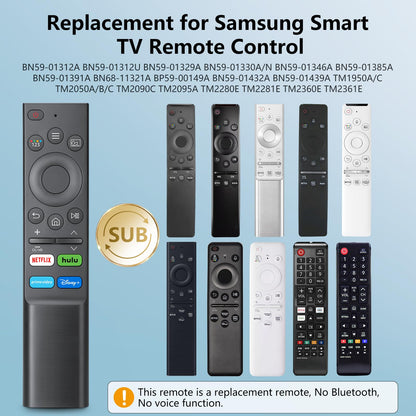 (Pack of 2) Universal Replacement for Samsung-Smart-TV Remote Control - Compatible with Samsung-Frame TV Crystal QLED OLED UHD Curved Neo 4/8K Smart TVs