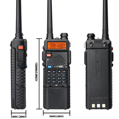 BAOFENG Ham Radio Long Range M-5R 3800mAh Rechargeable 5RX Handheld Walkie Talkies for Adults,Copy Frequency,AM/FM with USB Charging Cable and Earpiece,2Pack