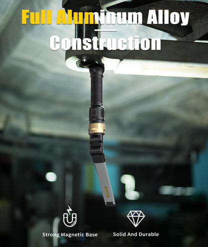 HOTLIGH Rechaegeable Work Light, 5000mAh Magnetic flashlight with 360° Rotate Foldable Design, 1200 Lumens Led Work Light, Mechanic Light for Car Repairing/Emergency, Mens Valentines Day Gifts for Him