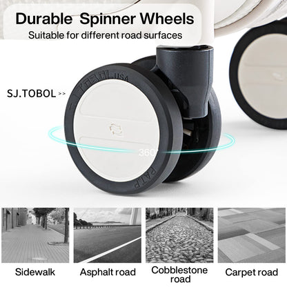 Hanke Luggage Sets 2 piece Carry On Luggage with Wheels PC Hard Shell Suitcases Lightweight Checked Travel Luggage Large Travel Suitcase Woman Men 20/29 Inch(Ivory White)