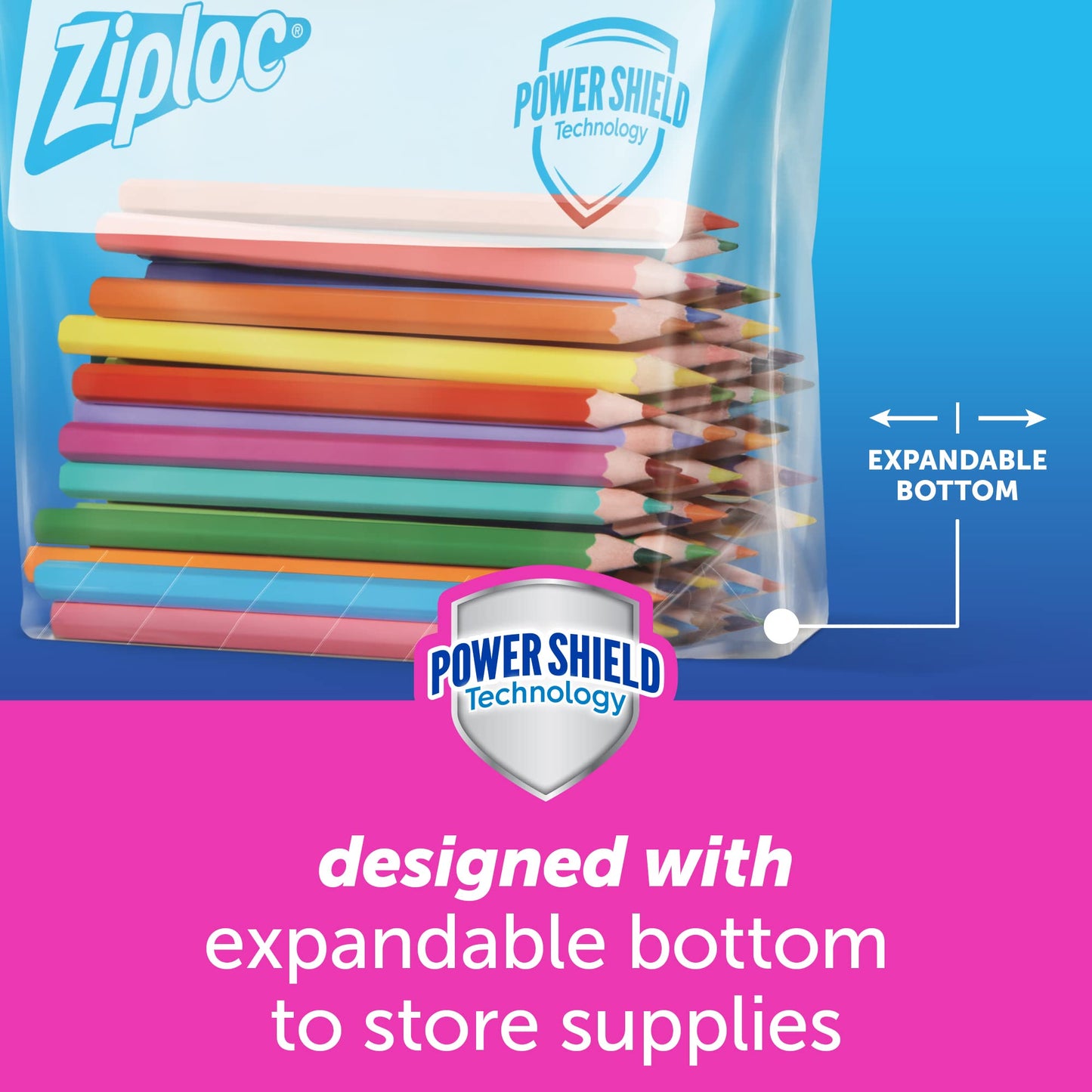 Ziploc Gallon Food Storage Slider Bags, Power Shield Technology for More Durability, 68 Count