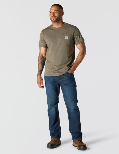 Carhartt Men's Force Relaxed Fit Midweight Short-Sleeve Pocket T-Shirt, Basil Heather, X-Large