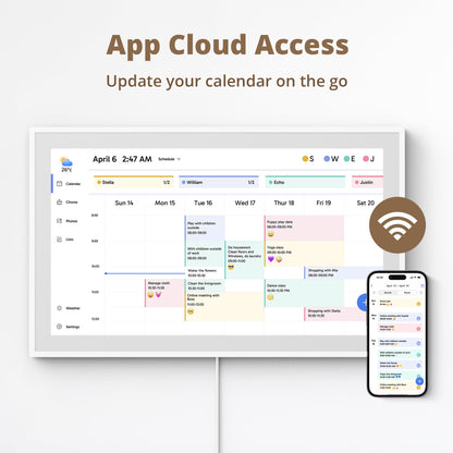 Dragon Touch 21.5" Digital Calendar Chore Chart – 1080P Full HD Interactive Touchscreen, Smart Family Planner, Hearth Display Digital Calendar Wall & Desk Mountable for Seamless Scheduling