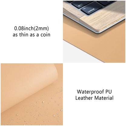 Leather Desk Pad Protector, Mouse Pad, Non-Slip Computer Mat for Desk, PU Leather Office Desk Mat for Home & Office, Waterproof Laptop Desk Blotter Pad for Keyboard and Mouse, Khaki (13.7''X23.6'')