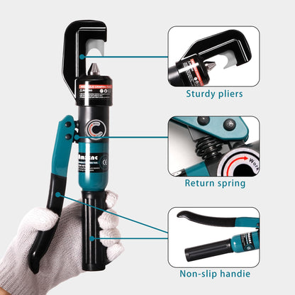 AMZCNC Point Press Hydraulic Crimping Tool, Dies-Less Cable Crimper for 8 AWG – 3/0 AWG, One-Hand Operation, Faster Than Die-Type Crimpers
