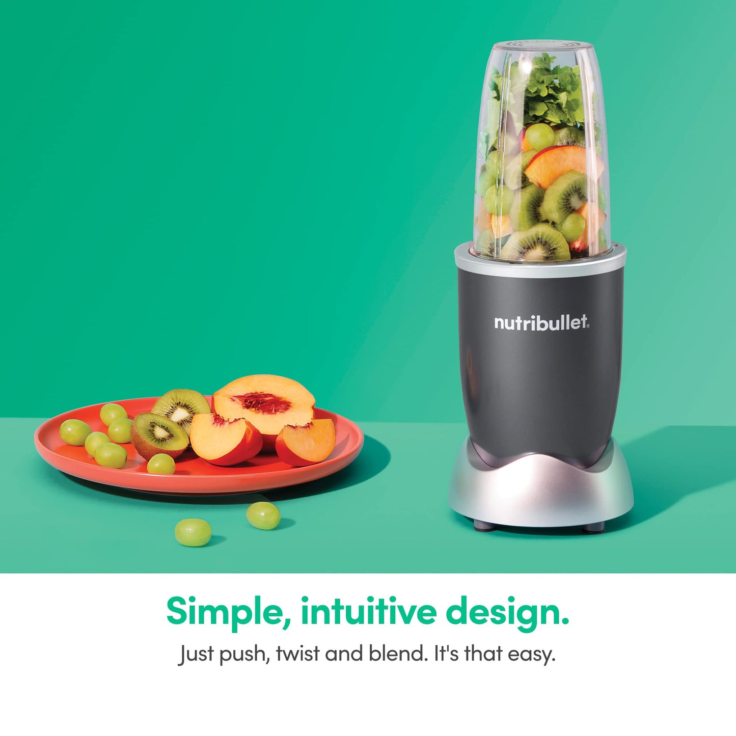 nutribullet Personal Blender, Shakes, Smoothies, Food Prep, and Frozen Blending, 24 Ounces, 600 Watt, Gray, NBR-0601WM