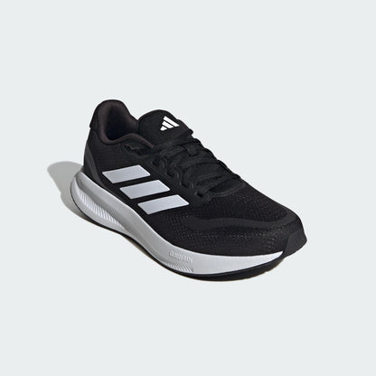 adidas Men's Run Falcon 5 Sneaker, Black/White/Black, 10.5