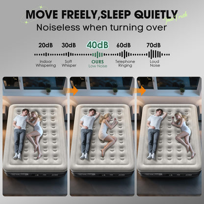 InnoTruth Air Mattress Queen with Built in Pump, Inflatable Blow up Mattress, 18" Raised Colchones Inflables Air Bed for Guests & Home, Ideal for Home Use and Outdoor Camping, 650lb Weight Capacity