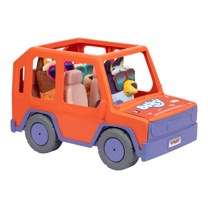 Bluey Big Heeler 4WD and Family Toddler Toy Car, Bingo and Chilli Plush Buddies, Opening Hood Storage, Car Toys for Kids 3+, Amazon Exclusive