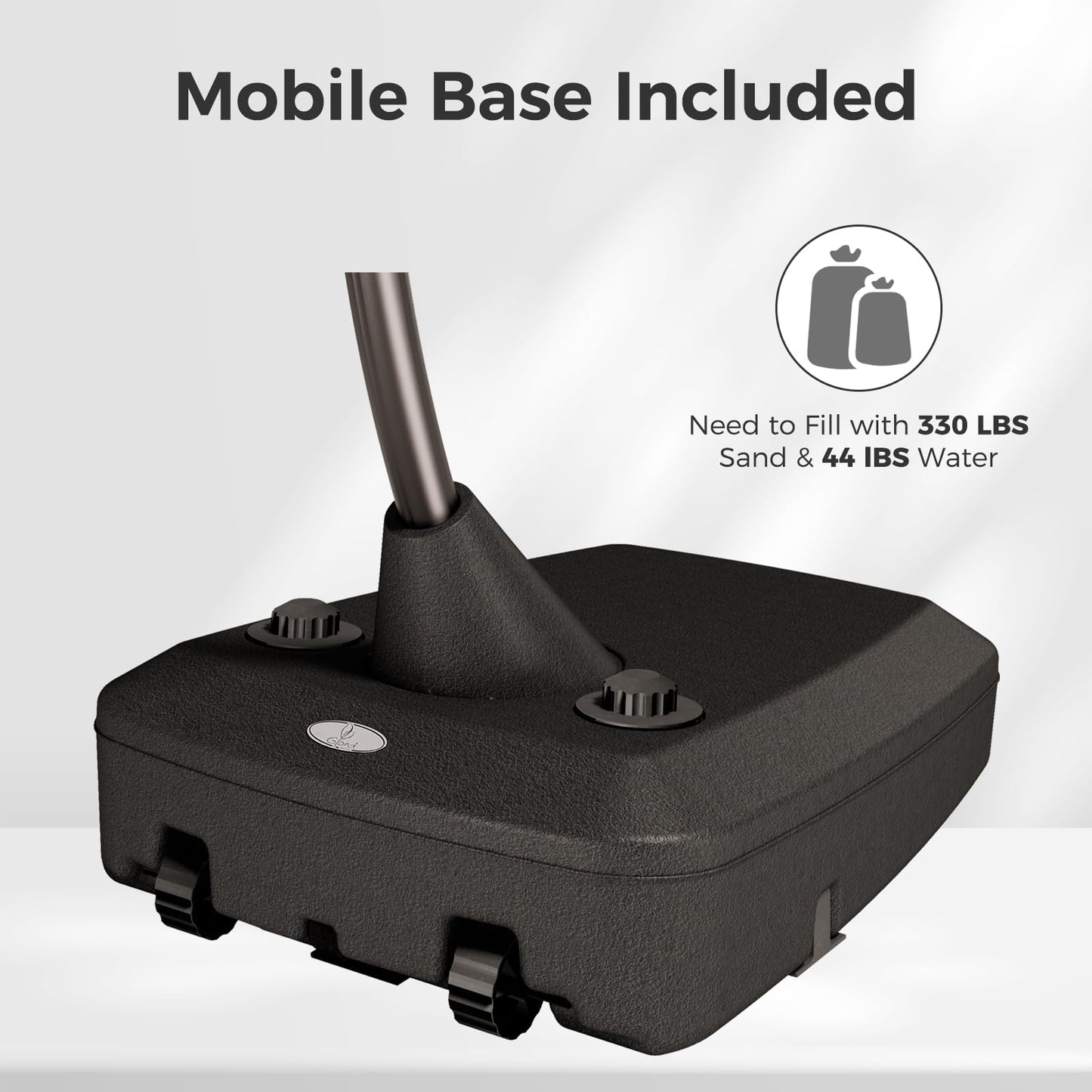 Grand patio 10'x10' Offset Umbrella Large Aluminum Square Cantilever Umbrella Base Included for Deck Porch (Light Gray, 10x10 FT)