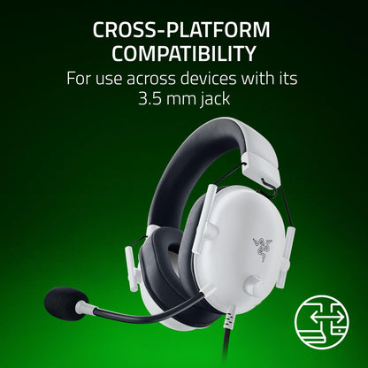 Razer BlackShark V2 X Xbox Gaming Headset: 50mm Drivers - Cardioid Mic - Lightweight - Comfortable Noise Isolating Earcups - for Xbox Series X, Series S, PS5, PC, Switch via 3.5mm Audio Jack - White