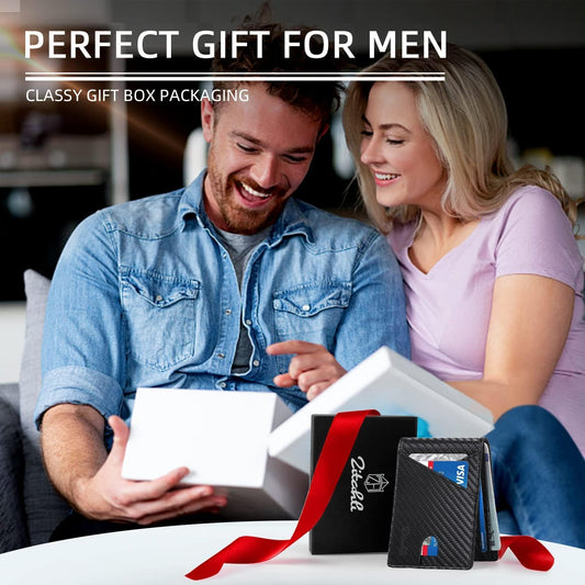 Zitahli Wallet for Men Slim 11 Credit Card Holder RFID Blocking Small Men's Wallet Bifold Minimalist Front Pocket With Mens Gifts Box