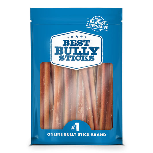Best Bully Sticks 4 Inch Bully Sticks - 8 oz (Pack of 1) - 100% Natural Grass-Fed, Grain and Rawhide Free, Ideal for Small or Young Canines