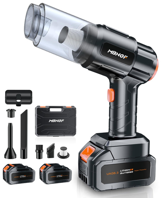 MBNGF Car Vacuum Portable Cordless, 35000PA High Power Suction & Blower, Wireless Handheld Vacuum Cleaner for Car, Home, Office, Pet(Abyssal Black)